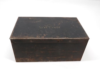 Willson Metal Box Tin Vintage safety glass storage