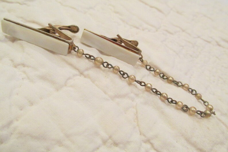 Vintage Sweater Clip sweater guard faux pearls and mother of pearl