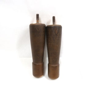 2 Furniture Legs Wood Tapered Vintage mid century Salvage