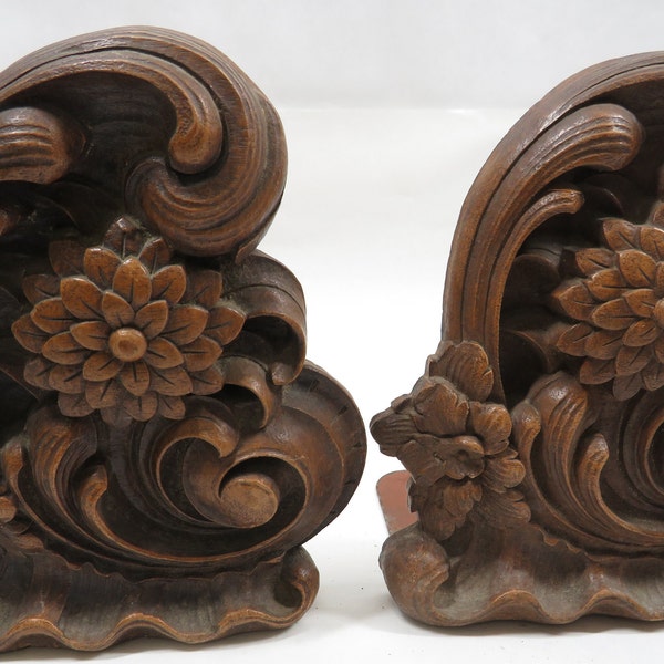 Book Ends Sirocco wood set Vintage