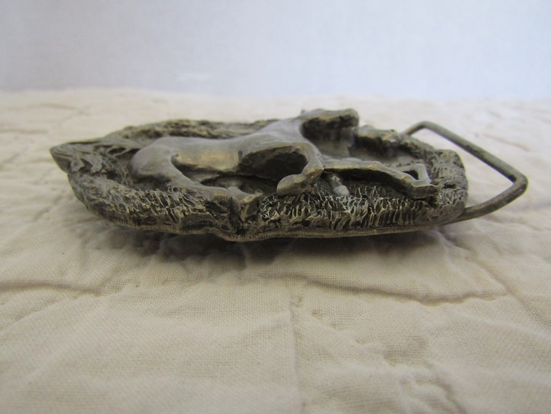 Pewter Bergamot Horse Belt Buckle 1983