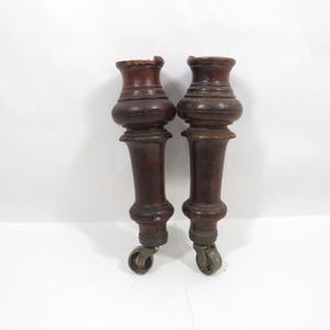 2 Furniture Legs Wood shaped Antique Salvage