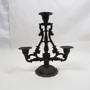 Candelabra Cast Iron 3 tier Ornate Vintage home decor