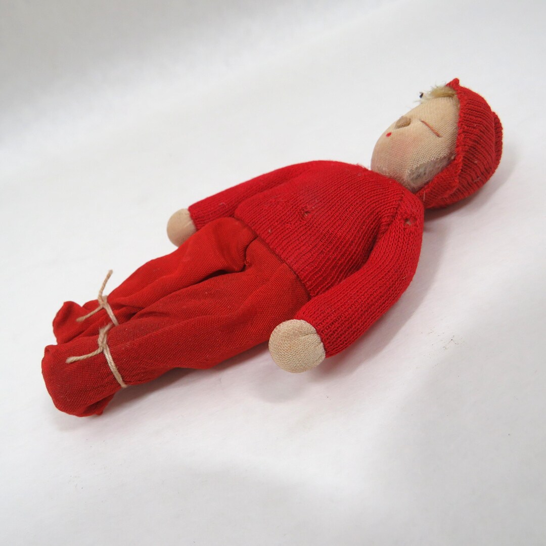 Shackman Sleepy Baby Doll Red Clothing With Original Sticker Vintage 