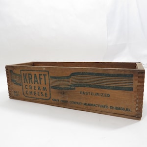 Wood box  Kraft Cream Cheese Vintage