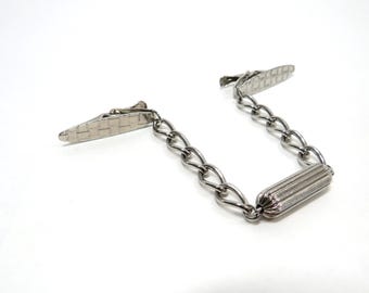 Sweater clip guard metal silvertone Vintage