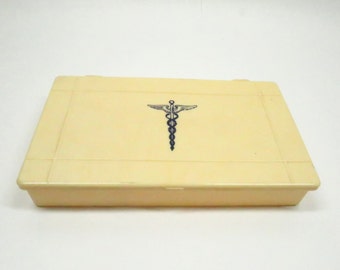 First Aid Storage Box plastic Vintage