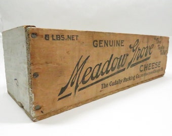 Wood box Cheese Meadow Grove Brand Cheese Vintage