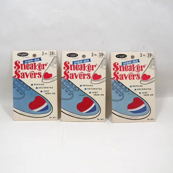 Heart Appliques 3 Packages Iron on Sneaker Savers mid century fashion