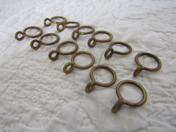 12 Brass Drapery Rings Window Treatment Decoration Vintage Etsy