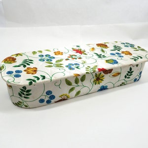 Fabric covered Box Glove storage Vintage collectible