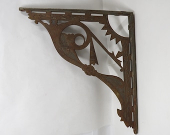 Salvage Bracket Cast Iron Large Architectural Home Ornate Antique Vintage