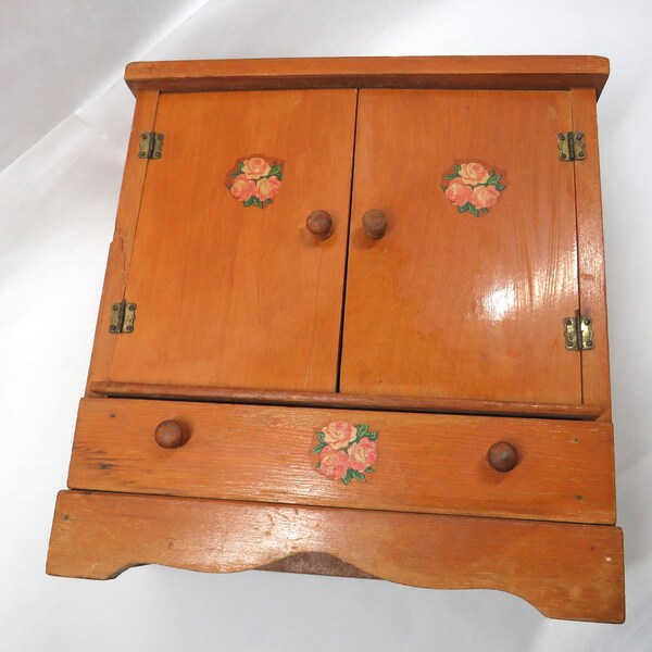 Doll Wardrobe Wood mid century furniture Storage