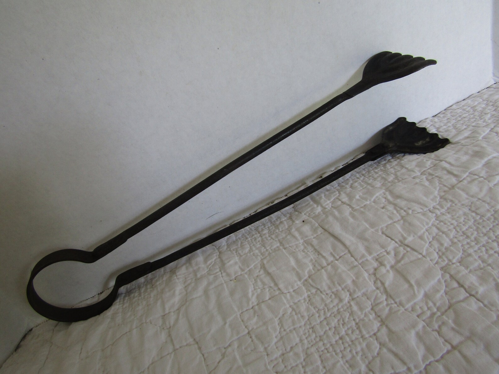 Fire Tongs Cast Iron Vintage Etsy