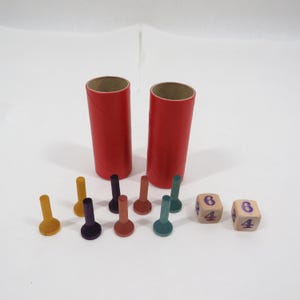 10 Wood Game Pieces + Vintage board games toy