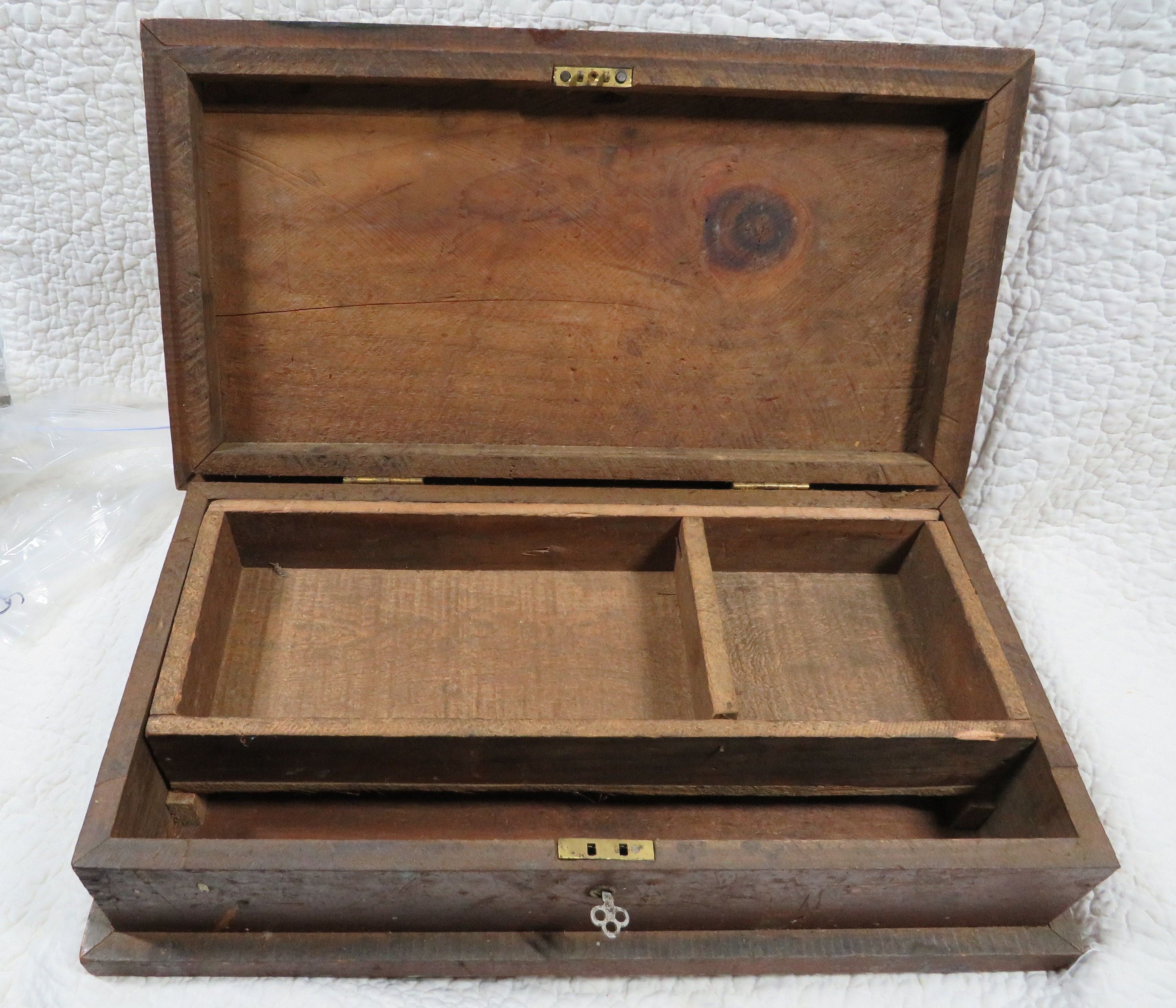 Caja de madera con cerradura con llave Antigua | Etsy