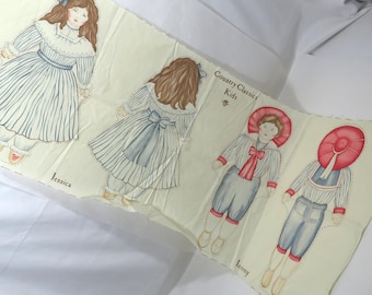 Fabric Doll Panel Country Classics Kids Vintage sewing craft