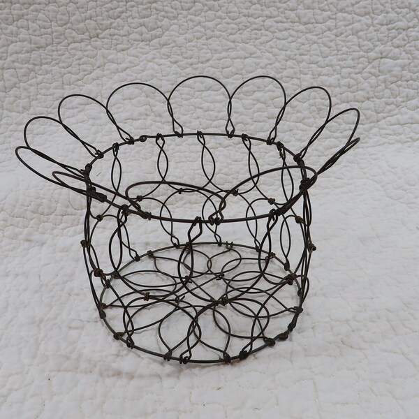 French Folding Wire Egg Basket Etsy