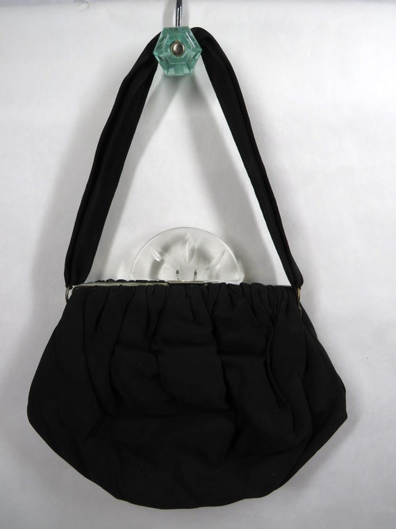 Fabric Purse Lucite decoration Vintage handbag co… - image 4