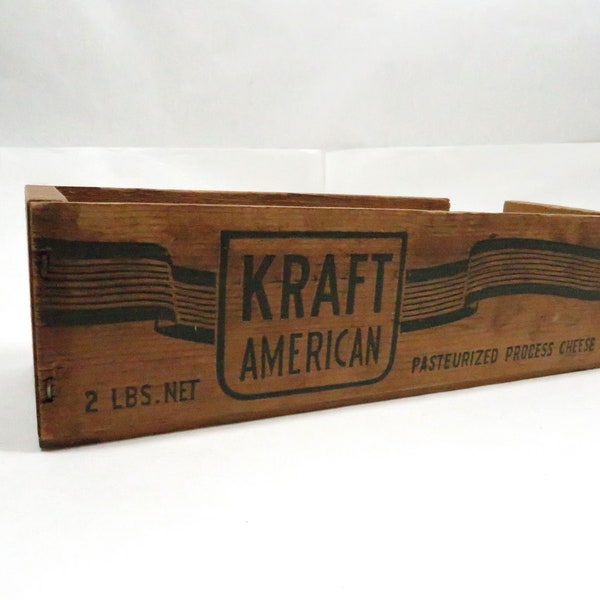 Wood box Cheese Kraft Vintage salvage