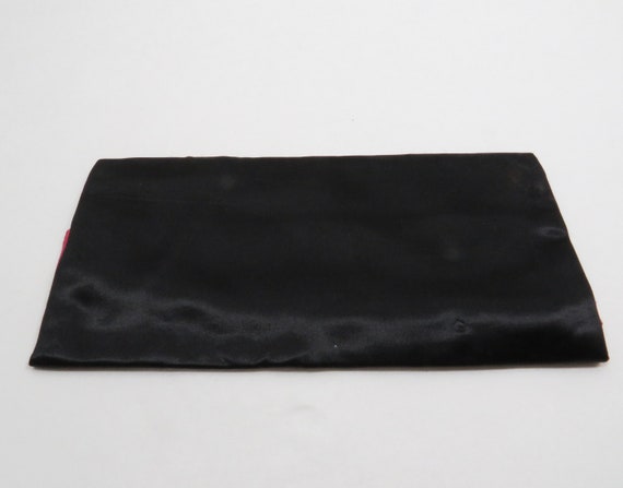 Storage Satin Pouch Vintage Black and Pink mid ce… - image 7
