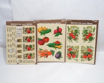 3 Decal Kitchen decorating packages Vintage collectible transfers