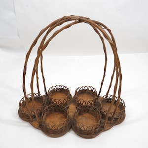 Wicker Tray Serving Glasses Collectible antique