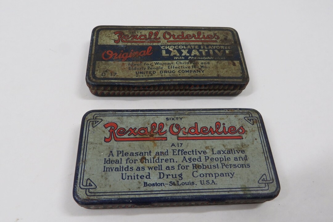 2 Rexall Tins Vintage Laxatives Etsy