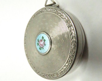 Guilloche Compact Mirror collectible vintage