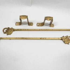 2 Swing Arm Drapery Rods and Brackets Antique Window Decoration