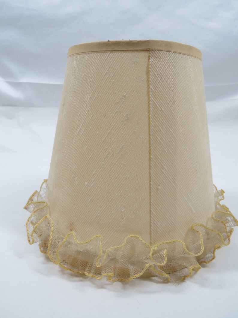 Lmap Shade Ruffle Lamp Shade Netted Ruffle Around Bottom Vintage - Etsy