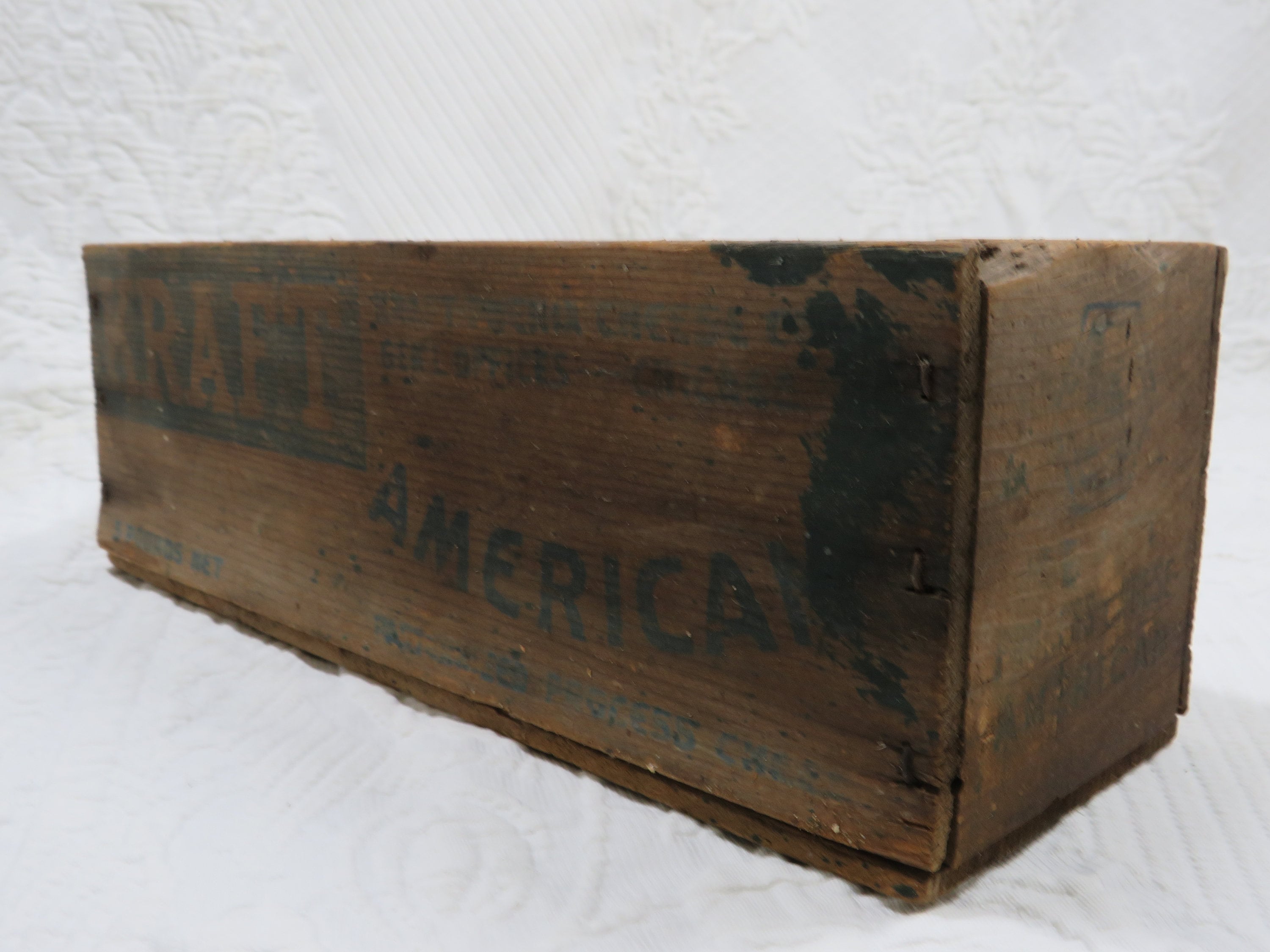Wood Cheese Box Kraft American Cheese Vintage Etsy