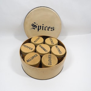 Metal Spice Tins Vintage Kitchen collectible