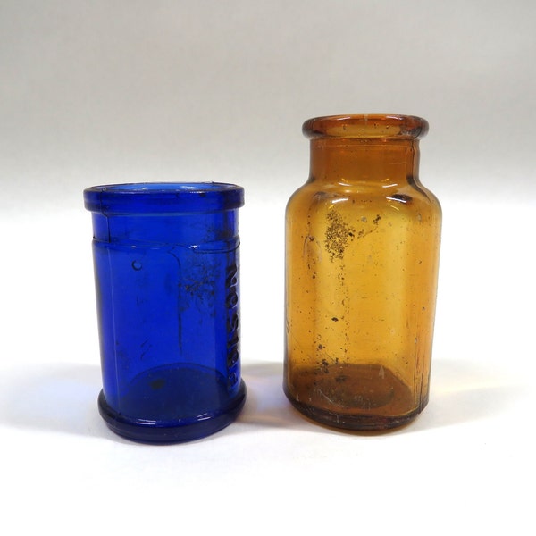 Small Antique Glass Jars - Etsy