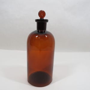 Botella de boticario marrón, vintage, coleccionable de farmacia