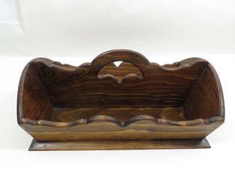 Utensil Tray Wood Vintage Storage Item