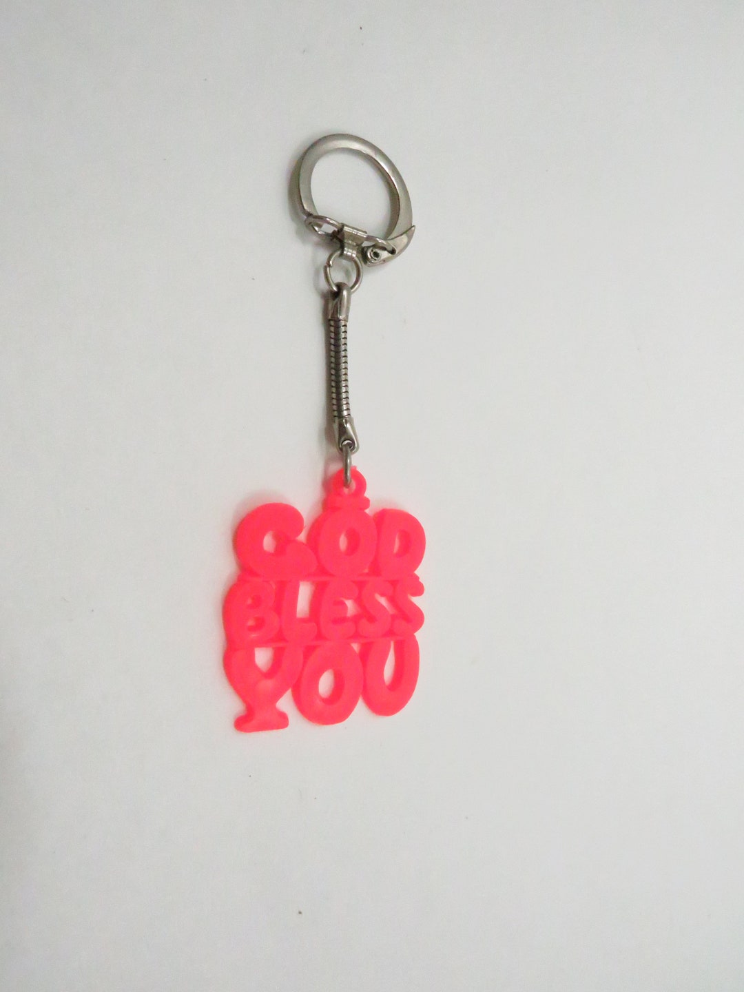 Key Chain God Bless You Retro Vintage Etsy