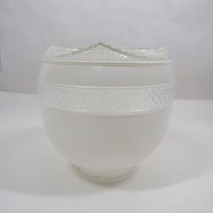 Globe Shade Glass light Salvage Vintage White & clear glass