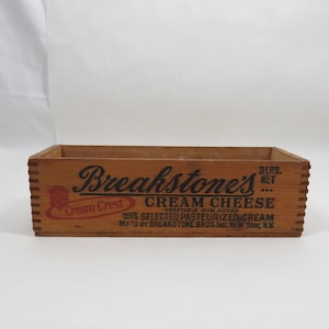 Wood Cheese box Breakstones Brand Cream Cheese Vintage Storage
