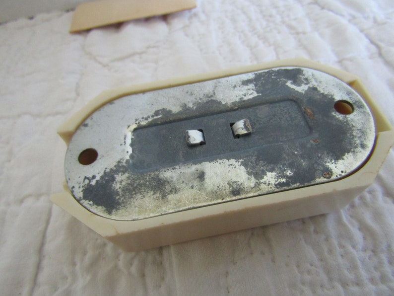 1 NOS Electric Surface Duplex Outlet Electrical Salvage in package nice ornate design around plugs Vintage