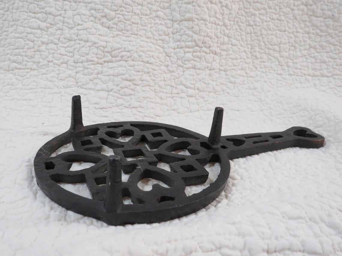 Trivet Cast Iron Large Vintage Etsy