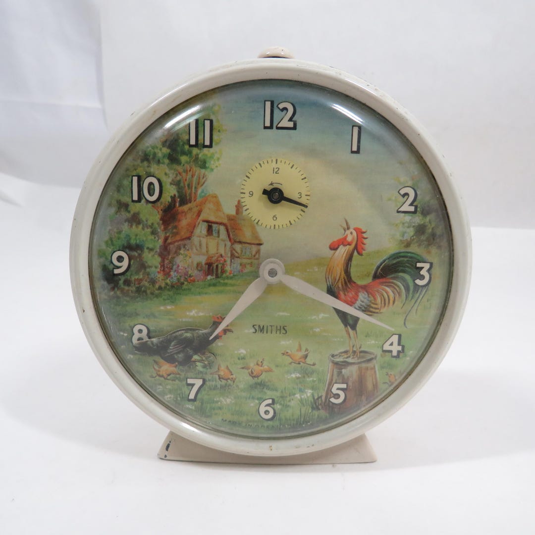 50's〜60's Smith社製 アラームクロック ビンテージ 希少 Smiths Alarm Clock Mid Century Vintage Farm Scene - Etsy