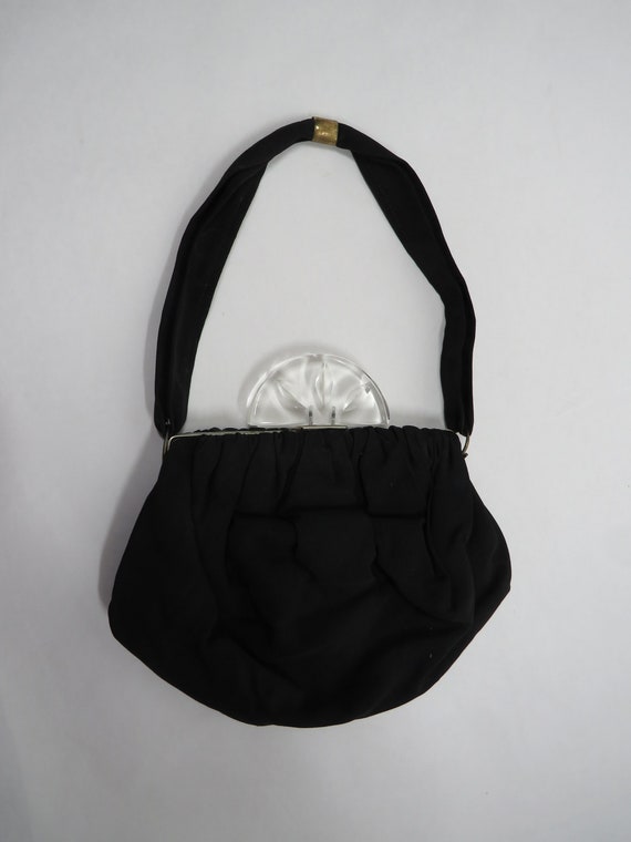Fabric Purse Lucite decoration Vintage handbag co… - image 2