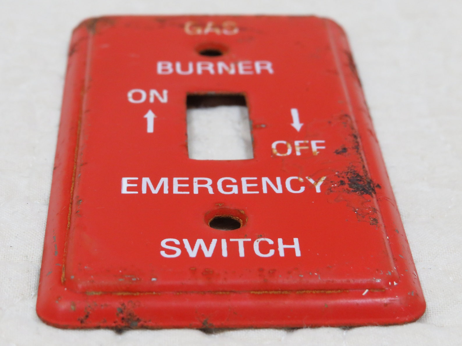 Gas Burner Emergency switch Plate metal Vintage Etsy