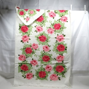 2 pc Towel Set Cannon Roses Cotton NOS Vintage Granny Cottage core