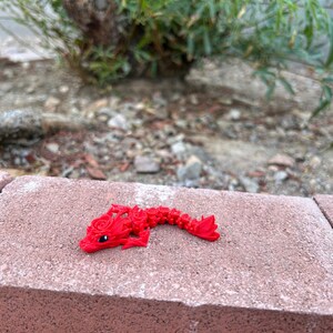 Rose Dragon Tadling - Articulated & Flexible 3D Printed Fantasy Creature