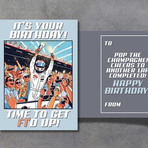 F1 Formula 1 Let&#39;s Get F1&#39;d Up! Birthday Card | Editable and Printable Formula 1-Themed Card for Racing Fans