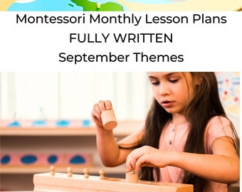 Montessori DAILY CURRICULUM September Monthly Lesson Plan 4 weeks of Step by Step Guide for Montessori Teachers Authentic Thorough AMS