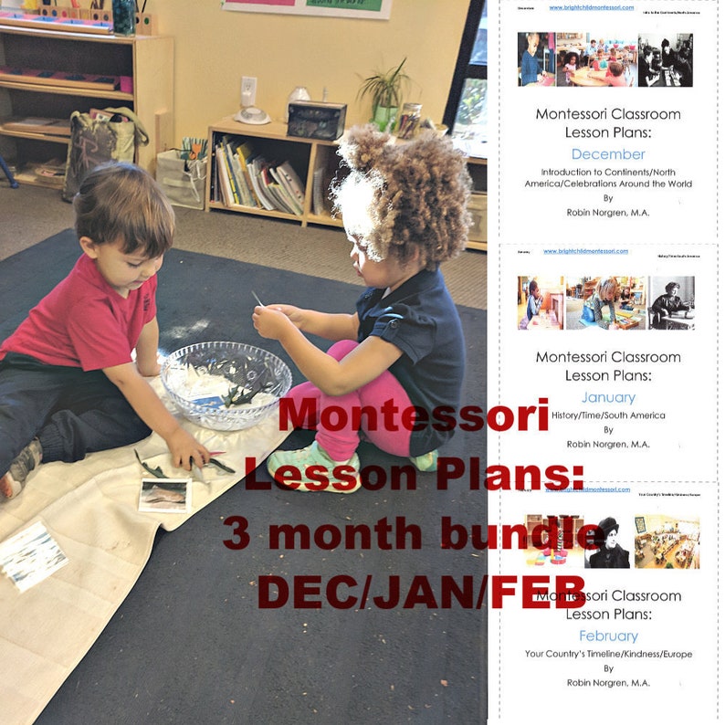 Dec Jan Feb Montessori DAILY curriculum QUARTERLY Lesson Plan image 1