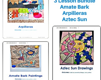 Hispanic Heritage Art Lessons Bundle Three Lesson Plans Common Core Art History Drawing Elementary Art camp Homeschool Art Club